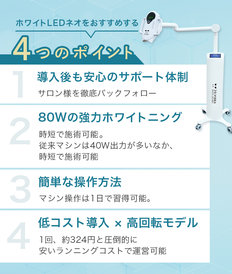 ホワイトLEDネオ4つのポイント